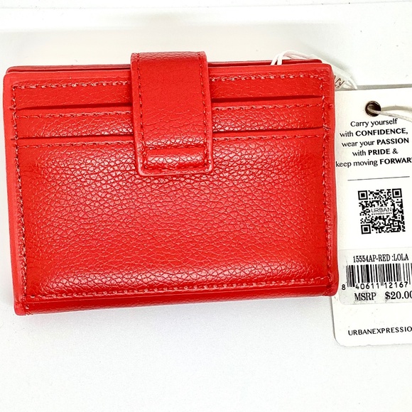 $14 Urban Expressions Lola Card Holder. Color: Red  SALE PRICED - New - Picture 3 of 5